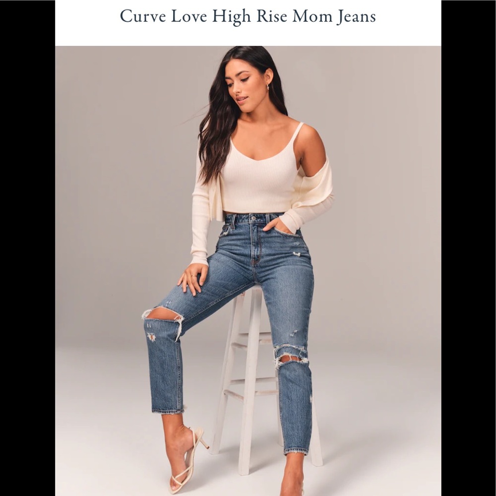 A&F Curve Love High Rise Mom Jeans